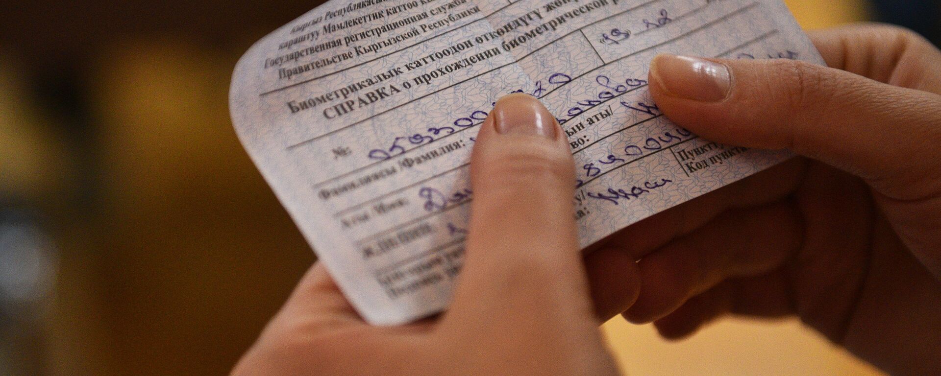 Справка о прохождении биометрической регистрации. Фото иллюстративное - Sputnik Кыргызстан, 1920, 21.04.2026