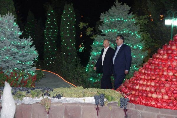 Тем временем, лидеры Таджикистана и России смогли найти время, чтобы поговорить наедине. - Sputnik Кыргызстан