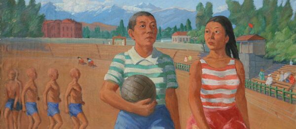Картина Гапара Айтиева. Физкультурники, в музее им. Г.Айтиева. 1938. - Sputnik Кыргызстан