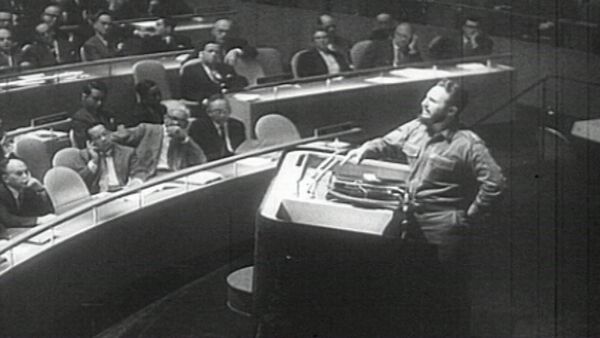 Речь Фиделя Кастро в ООН, занесенная в Книгу рекордов Гиннесса. Архив - Sputnik Кыргызстан