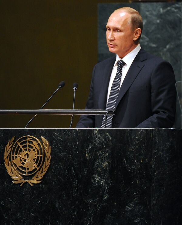 Президент РФ В.Путин принимает участие в 70-й сессии Генеральной Ассамблеи ООН - Sputnik Кыргызстан