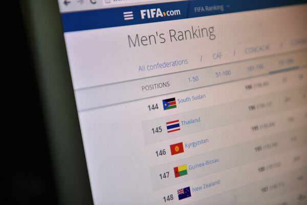 Официальная страница ФИФА с рейтингом по футболу между странами. - Sputnik Кыргызстан