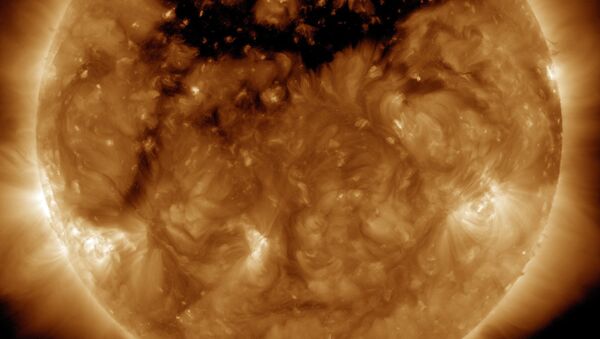 Кадр мощного взрыва на Солнце. Архивное фото - Sputnik Кыргызстан