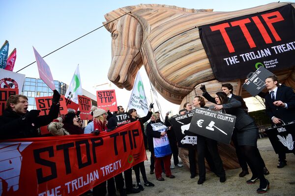 Бельгиядагы TTIP каршы акциялары. Архив - Sputnik Кыргызстан