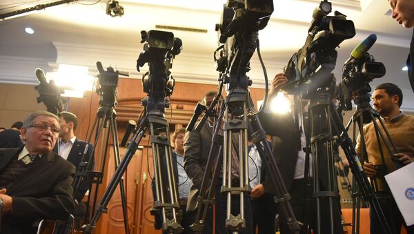 Журналисты на пресс-конференции. Архивное фото - Sputnik Кыргызстан