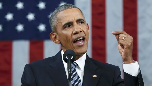 Президент США Барак Обама во время ежегодного обращения к конгрессу. - Sputnik Кыргызстан