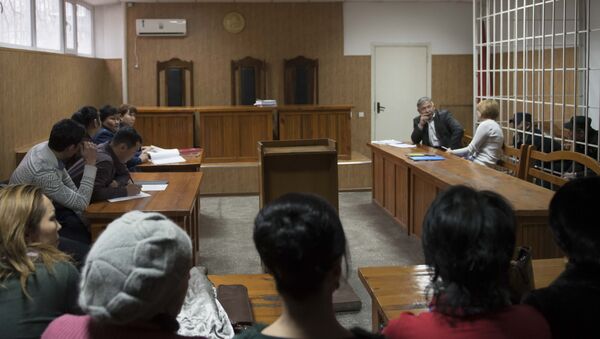 Судебный зал во время рассмотрения дела на процессе по делу о побеге заключенных из СИЗО-50. Архивное фото - Sputnik Кыргызстан
