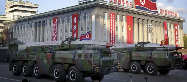 Военная техника Северной Кореи напоказе в Пхеньяне. Архивное фото - Sputnik Кыргызстан