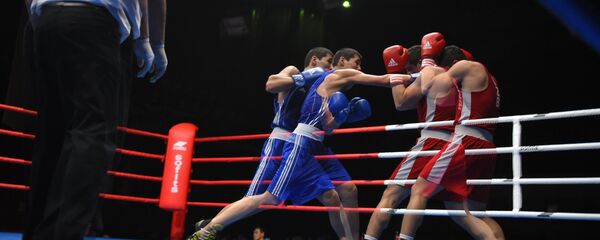 Боксеры во время боя. Архивное фото Боксеры во время боя. Архивное фото - Sputnik Кыргызстан