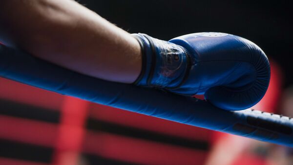 Боксер на ринге во время перерыва между раундами. Архивное фото - Sputnik Кыргызстан