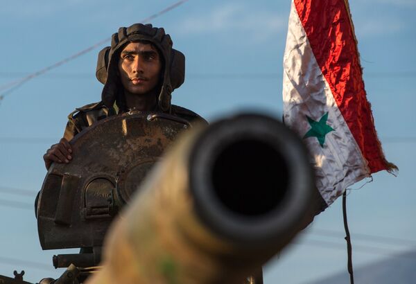 Военнослужащий Сирийской Арабской армии на участке сирийско-турецкой границы. Архивное фото - Sputnik Кыргызстан