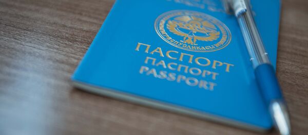 Паспорт гражданина Кыргызстана с ручкой. Архивное фото - Sputnik Кыргызстан