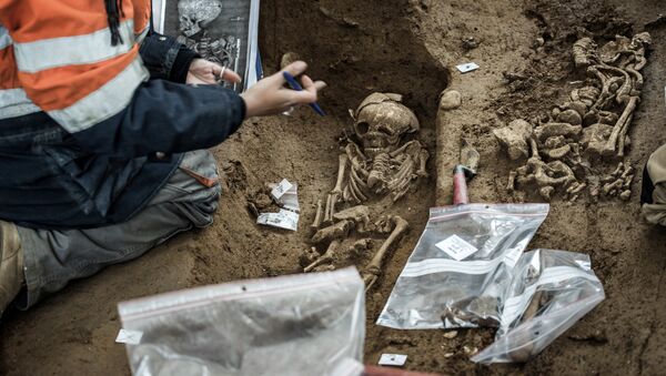 Археолог во время раскопок. Архивное фото - Sputnik Кыргызстан