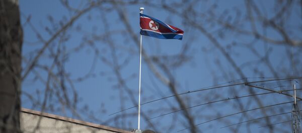 Флаг КНДР. Архивное фото Флаг КНДР. Архивное фото - Sputnik Кыргызстан