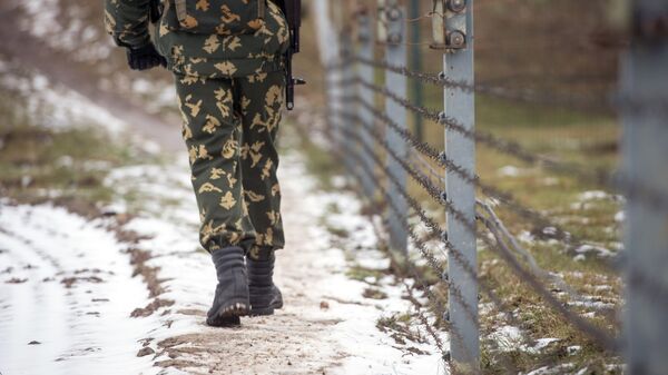 Пограничник патрулирует на границе. Архивное фото - Sputnik Кыргызстан
