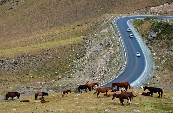 Перевал Тоо-Ашуу на автодороге Бишкек — Ош - Sputnik Кыргызстан