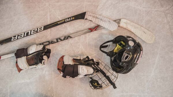 Обмундирование хоккеиста на льду. Архивное фото - Sputnik Кыргызстан