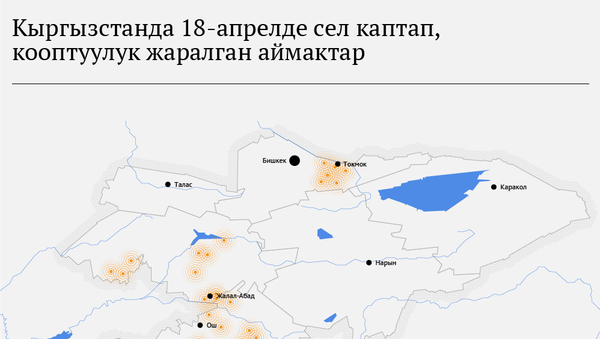 Кыргызстанда 18-апрелде сел каптап, кооптуулук жаралган аймактар - Sputnik Кыргызстан