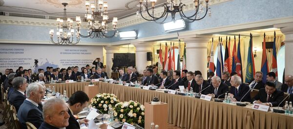 На первом совещании спикеров парламентов стран Евразии. Архивное фото - Sputnik Кыргызстан