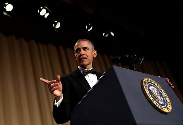 Президент США Барак Обама на ежегодном приеме для журналистов в Белом доме - Sputnik Кыргызстан
