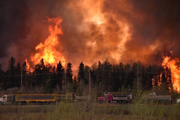 Крупный лесной пожар в провинции Альберта на западе Канады - Sputnik Кыргызстан