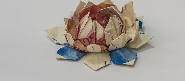 20, 50 жана 100 сомдук купюрадан жасалган букет - Sputnik Кыргызстан