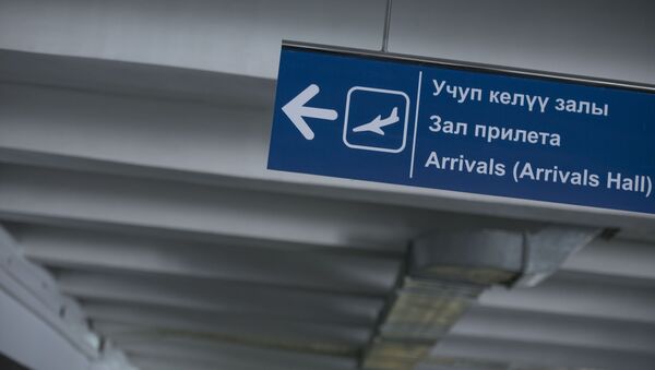 Табличка на территории международного аэропорта Манас. Архивное фото - Sputnik Кыргызстан