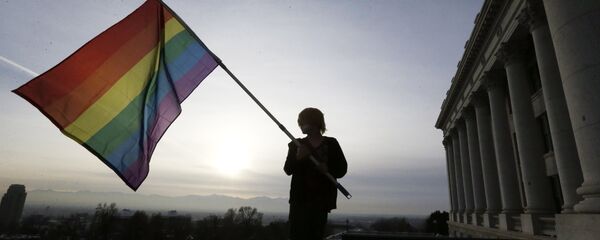 Радужный флаг - символ движения геев и лесбиянок Радужный флаг - символ движения геев и лесбиянок - Sputnik Кыргызстан