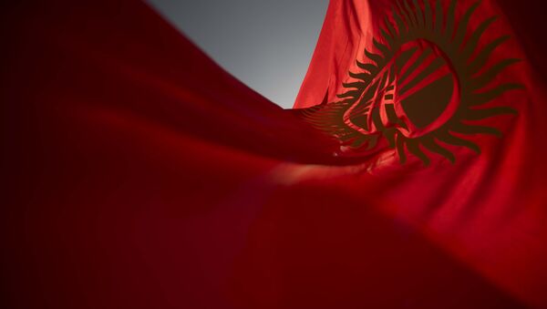 Национальный флаг Кыргызской Республики. Архивное фото - Sputnik Кыргызстан