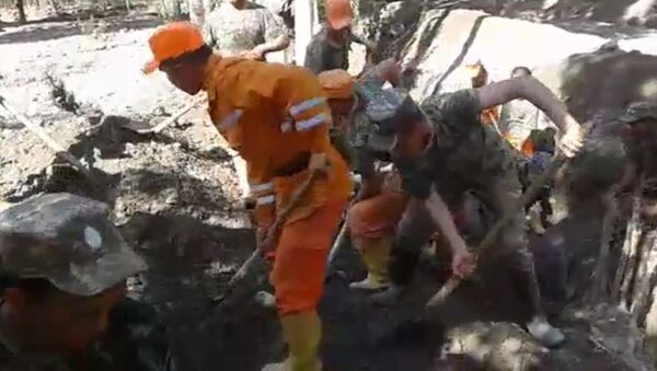 Бойцы МЧС рыли землю в поисках 3-летнего ребенка, унесенного селем - Sputnik Кыргызстан