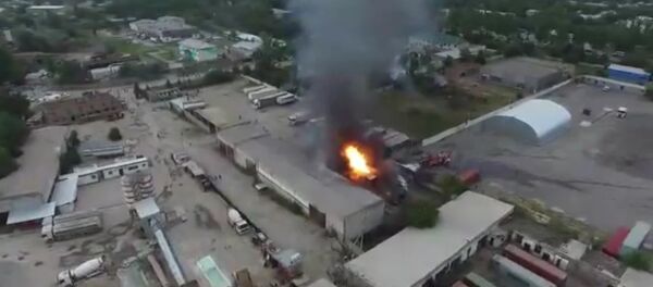 Пожар на улице Фучика в столице — аэросъемка - Sputnik Кыргызстан