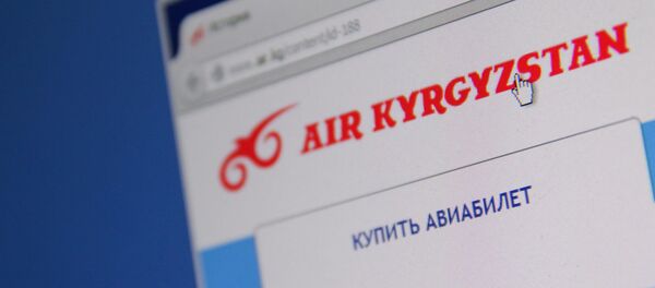 Эйр Кыргызстан компаниясынын интернет баракчасынын башкы бетинин сүрөтү. Архив - Sputnik Кыргызстан