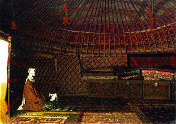 Оокаттуу үйдүн жасалгасы, 1869-1870. Василий Верещагин - Sputnik Кыргызстан