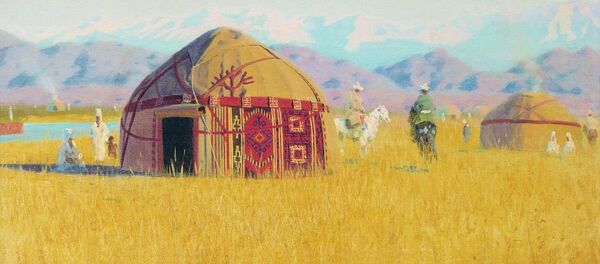 Чу дарыясындагы кыргыздардын турак жайы, 1869-1870. Василий Верещагин - Sputnik Кыргызстан