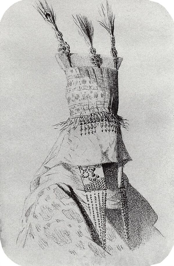 Наряд киргизки-невесты с головным убором, закрывающим лицо, 1869-1870. Василий Верещагин - Sputnik Кыргызстан