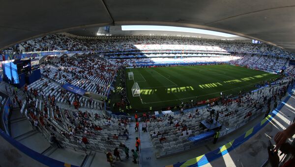 Поле стадиона Матмю-Атлантик в Бордо перед началом матча группового этапа чемпионата Европы по футболу. Архивное фото - Sputnik Кыргызстан