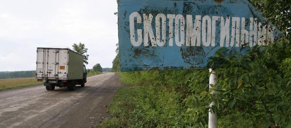 Указатель Скотомогильник на трассе. Архивное фото - Sputnik Кыргызстан