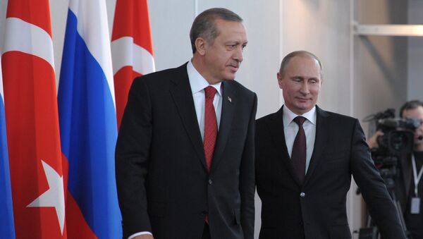 оссиянын президенти Владимир Путин менен Түркиянын лидери Тайип Эрдоган. Архив - Sputnik Кыргызстан