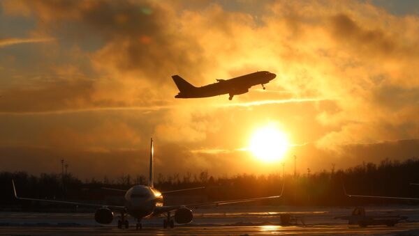 Самолет совершает вылет с аэропорта. Архивное фото - Sputnik Кыргызстан