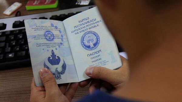 Паспорт текшерип жаткан адам. Архив - Sputnik Кыргызстан