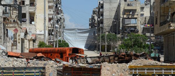 Разрушенные дома в районе Салах-ад-дин в Алеппо, архивное фото - Sputnik Кыргызстан
