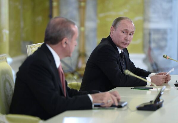Встреча президентов России и Турции В. Путина и Р. Эрдогана в Санкт-Петербурге - Sputnik Кыргызстан