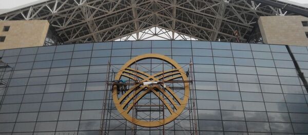 Завершение строительства ипподрома в селе Бактуу-Долоноту. Архивное фото - Sputnik Кыргызстан