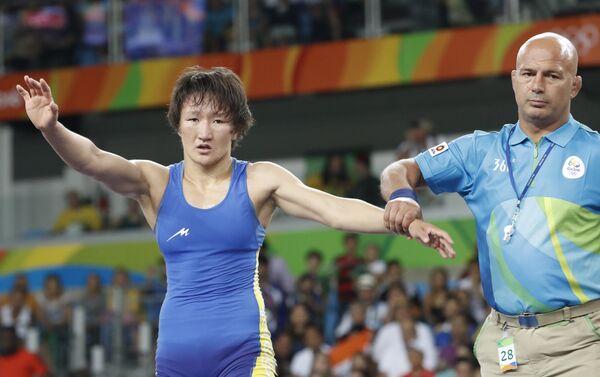Борец из Кыргызстана в вольном стиле Айсулуу Тыныбекова на Олимпийских играх в Рио-де-Жанейро - Sputnik Кыргызстан