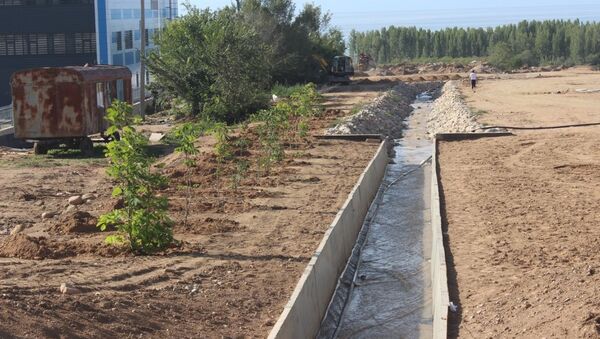 Селеотводный канал для защиты с восточной стороны ипподрома в селе Бактуу-Долонотуу - Sputnik Кыргызстан