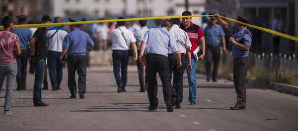 Место было оцеплено сотрудниками правоохранительных органов. Архивное фото - Sputnik Кыргызстан