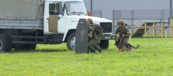 Гонки на БТР и дрессировка овчарок: будни бойцов Росгвардии на базе в Балашихе - Sputnik Кыргызстан