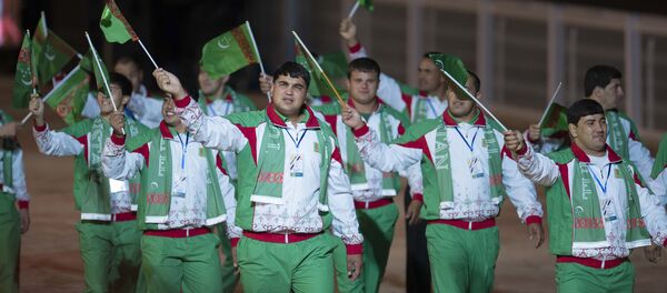 Спортсмены из Туркменистана на церемонии открытия Вторых Всемирных игр кочевников - Sputnik Кыргызстан