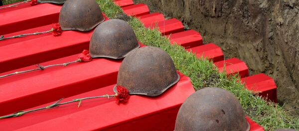 Каски и гвоздики на гробах. Архивное фото - Sputnik Кыргызстан