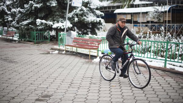 Велосипедчен шаар туругуну. Архив - Sputnik Кыргызстан